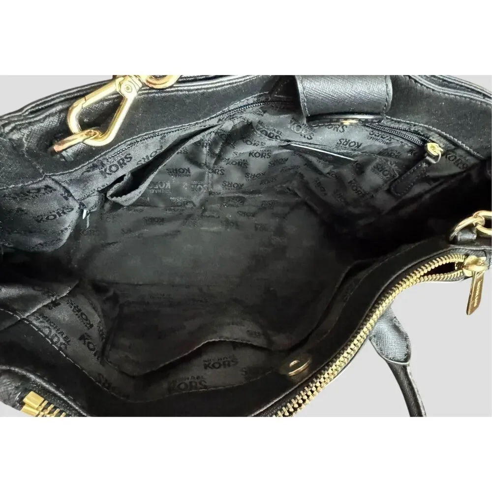 Michael Kors Kellen Black Medium Saffiano Tote Crossbody - Picture 10 of 11